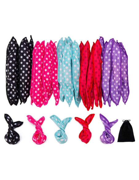 30 Rulos de Pelo Espuma Suave Peony Man con Bolsa de Almacenamiento