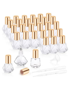 30 Botellas de Vidrio 8ml con Rodillo Mirrline para Aceites