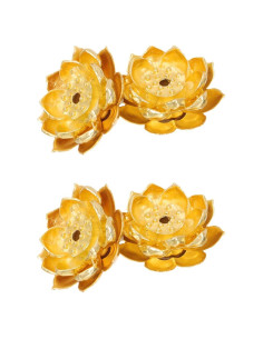 4 Soportes de Incienso de Cobre Dorado Loto TOPBATHY