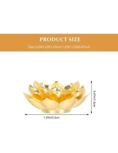 4 Soportes de Incienso de Cobre Dorado Loto TOPBATHY 2