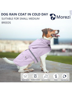 Impermeable para Perros Morezi Chaqueta Lluvia Pequeña Púrpura 2