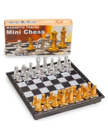 Juego de Ajedrez Magnético de Viaje Mini 12.8 cm - Plegable