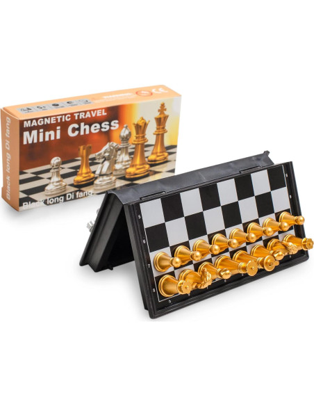 Juego de Ajedrez Magnético de Viaje Mini 12.8 cm - Plegable