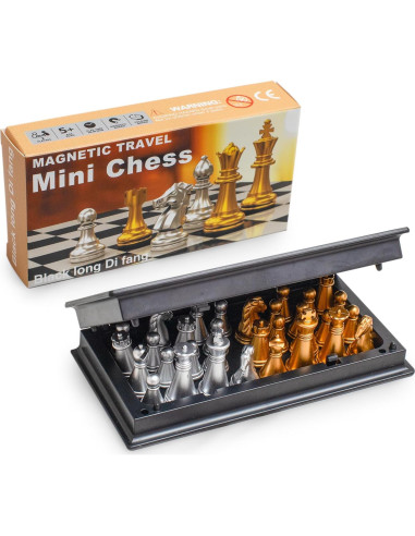 Juego de Ajedrez Magnético de Viaje Mini 12.8 cm - Plegable