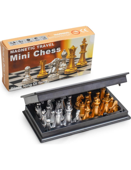 Juego de Ajedrez Magnético de Viaje Mini 12.8 cm - Plegable