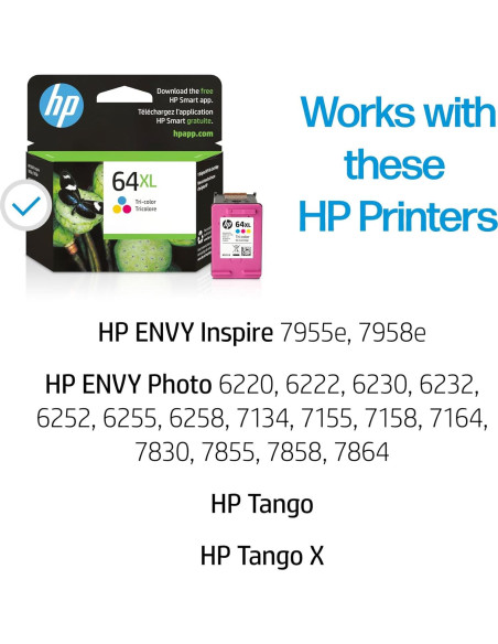 Cartucho de tinta tricolor HP 64XL para impresoras HP - 415 páginas