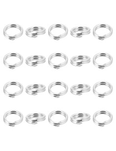 Beebeecraft 20 Anillos de Salto Doble Bucle 925 Plata Esterlina