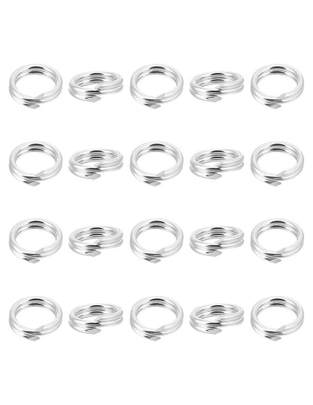 Beebeecraft 20 Anillos de Salto Doble Bucle 925 Plata Esterlina
