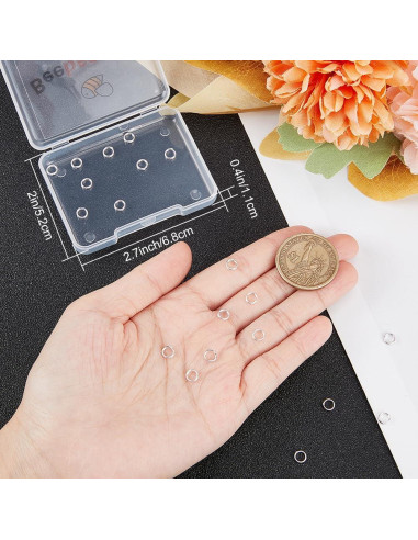 Beebeecraft 20 Anillos de Salto Doble Bucle 925 Plata Esterlina