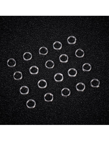 Beebeecraft 20 Anillos de Salto Doble Bucle 925 Plata Esterlina