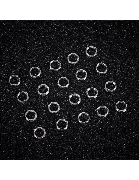 Beebeecraft 20 Anillos de Salto Doble Bucle 925 Plata Esterlina