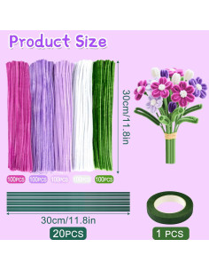 Juego de Limpiapipas ASTARON 521 Piezas 30cm 5 Colores 2