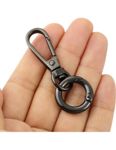 Ganchos giratorios TANJUN con anillos para llaves - 2 piezas 2