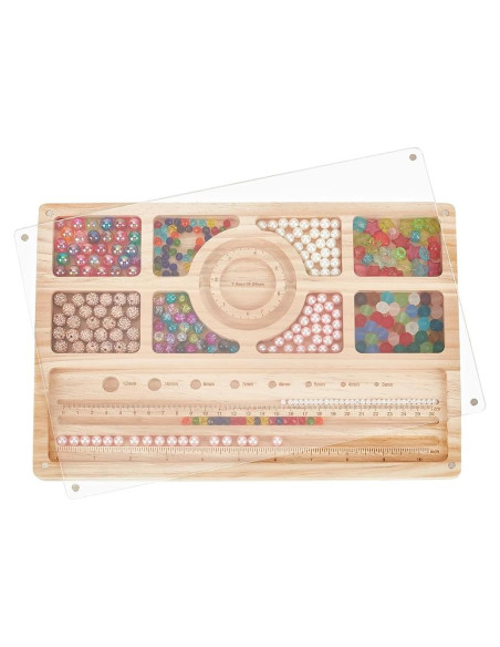 Tabla de Bead de Madera Benecreat con Tapa Acrílica 30x20cm