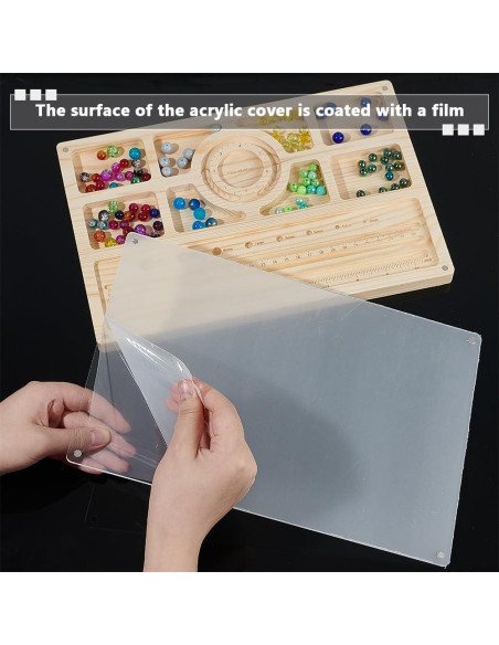 Tabla de Bead de Madera Benecreat con Tapa Acrílica 30x20cm