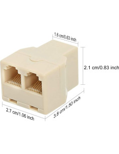 Divisor de línea telefónica Uvital RJ12 6P6C 2 paquetes 2