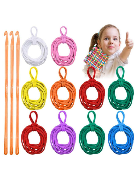 Bucles de Tejido KINMAD 192 Piezas Algodón 11 cm Multicolor