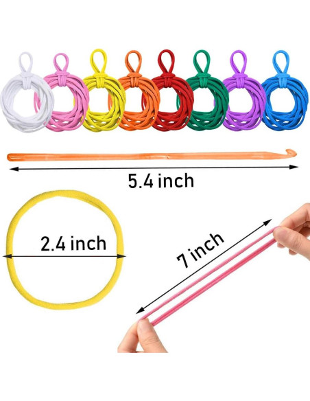 Bucles de Tejido KINMAD 192 Piezas Algodón 11 cm Multicolor