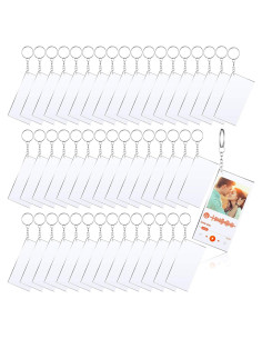 Llavero Acrílico Blanco Rectangular DIY Yaomiao - 12 Piezas