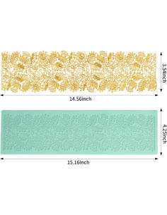 Molde de Encaje de Silicona Growtail para Pasteles 39.1x11.9cm 2