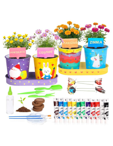 Conjunto de Jardinería para Niños YAUNGEL con 4 Macetas