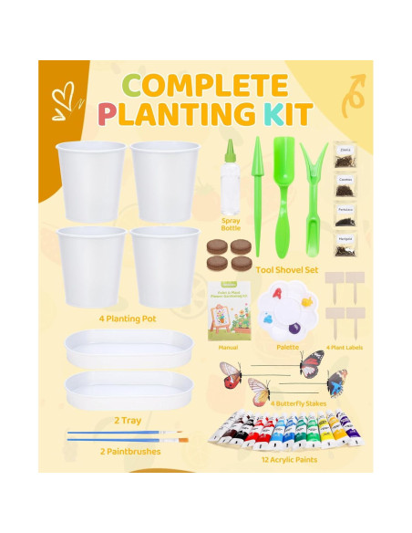 Conjunto de Jardinería para Niños YAUNGEL con 4 Macetas