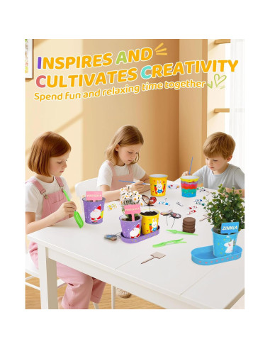 Conjunto de Jardinería para Niños YAUNGEL con 4 Macetas