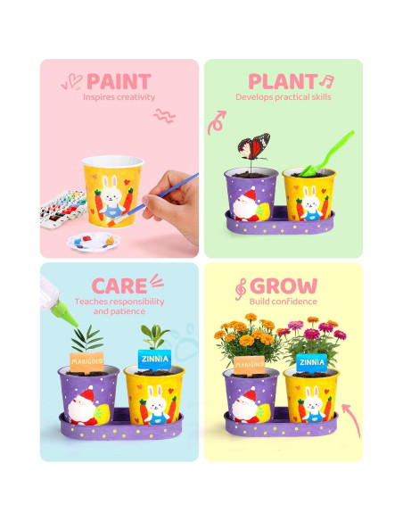 Conjunto de Jardinería para Niños YAUNGEL con 4 Macetas