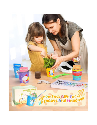 Conjunto de Jardinería para Niños YAUNGEL con 4 Macetas