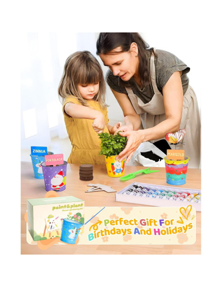 Conjunto de Jardinería para Niños YAUNGEL con 4 Macetas