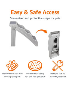 Escalera Plegable para Mascotas Amazon Basics 37 cm Antideslizante 2