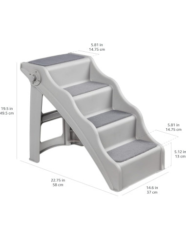 Escalera Plegable para Mascotas Amazon Basics 37 cm Antideslizante