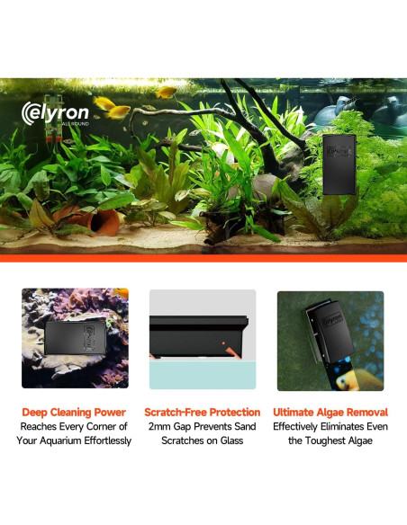 Limpiador Magnético de Acuario Elyron Dual Scraper 12mm