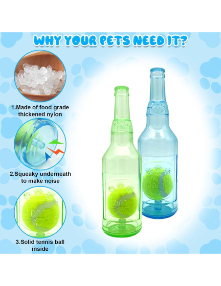 Juguetes para Perros Aerbee 2 Pcs Botella Crunchnplay 24.5 cm