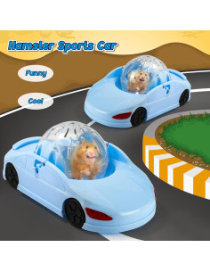 Coche de ejercicio para hámster Denwwico con bola y cama 2
