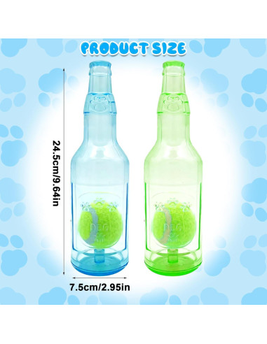 Juguetes para Perros Aerbee 2 Pcs Botella Crunchnplay 24.5 cm
