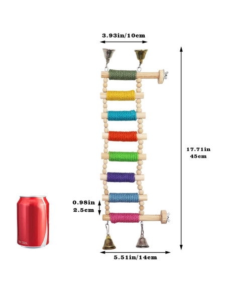 Puente de Madera para Aves MinrzPet 1x1cm Colorido