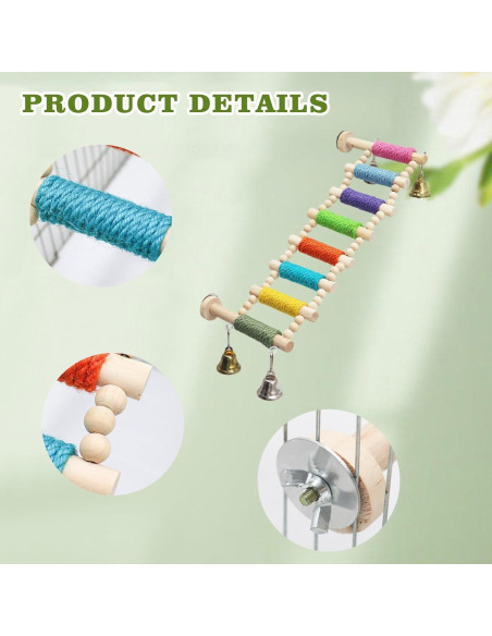 Puente de Madera para Aves MinrzPet 1x1cm Colorido