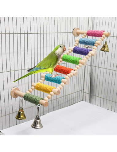 Puente de Madera para Aves MinrzPet 1x1cm Colorido