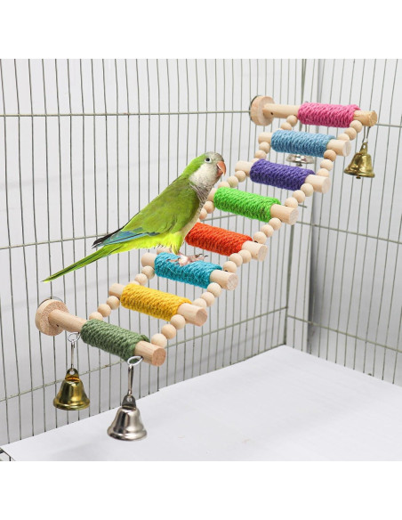 Puente de Madera para Aves MinrzPet 1x1cm Colorido