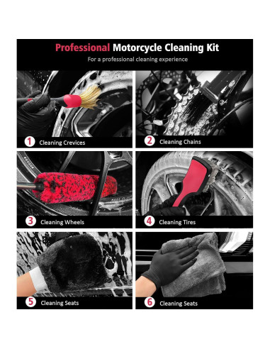 Kit de Limpieza de Motocicleta YeewayVeh 6 Piezas