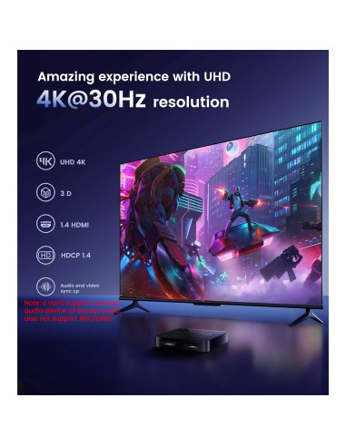 Splitter HDMI 1x2 Avedio Links 4K@30Hz con Cable 1.2m