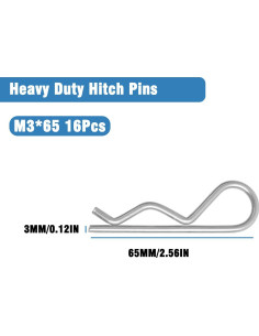 16 Pasadores de Enganche R Clips ALLWIN M3x65mm Alta Resistencia 2