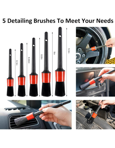 Kit de Limpieza de Coche AUTODECO 30 Piezas con Cubo Plegable