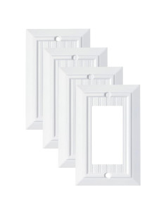 Placas de Pared de Bambú Funkiim Blancas - Paquete de 4 Decorador 1 Gang