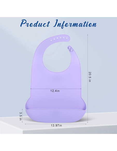 Baberos grandes de silicona para adultos MAQUITA - 2 piezas