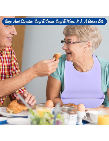 Baberos grandes de silicona para adultos MAQUITA - 2 piezas