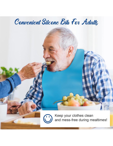 Baberos grandes de silicona para adultos MAQUITA - 2 piezas