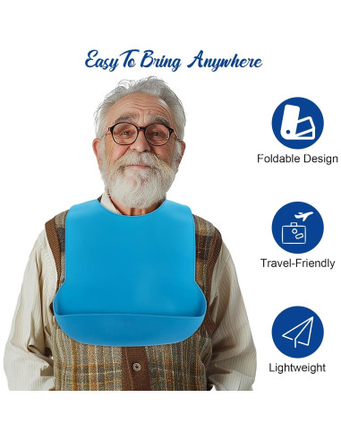 Baberos grandes de silicona para adultos MAQUITA - 2 piezas