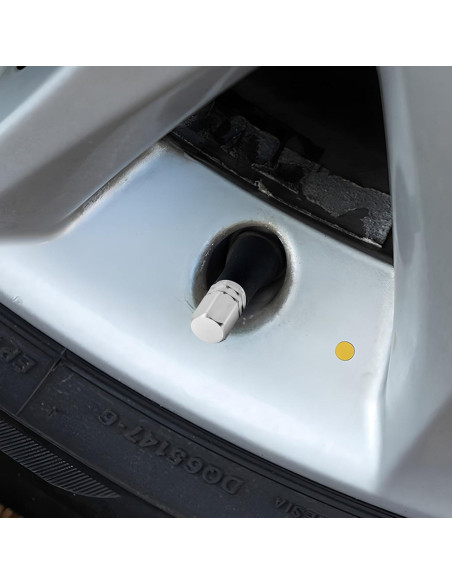 20 Tapones de Válvula de Neumático Dirvcp Aluminio Plateado